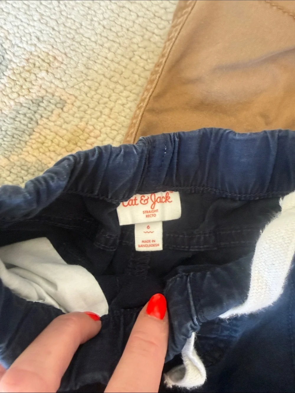 Cat & Jack Navy and Khaki Pull-On Pants Boys size 6